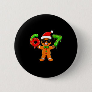 Gingerbread Six Seven 67 Meme 6 7 Funny Christmas Cm Round Badge