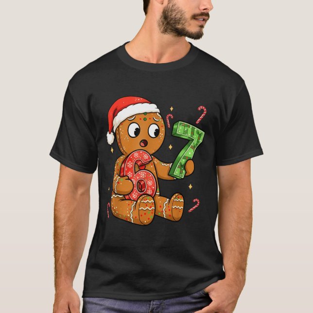 Gingerbread Six Seven 67 Meme 6 7 Funny Christmas  T-Shirt (Front)