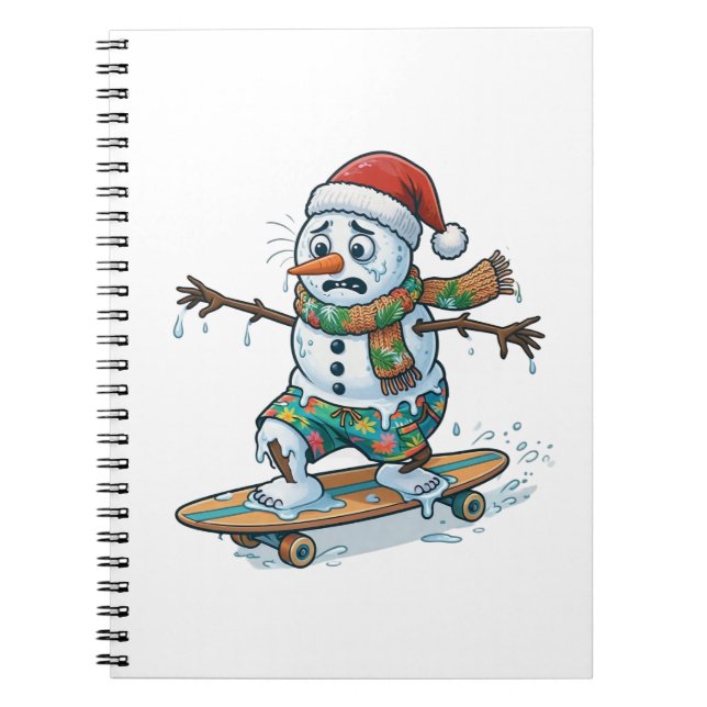 Gingerbread Skateboarder Christmas 2026 Holiday  Notebook (Front)