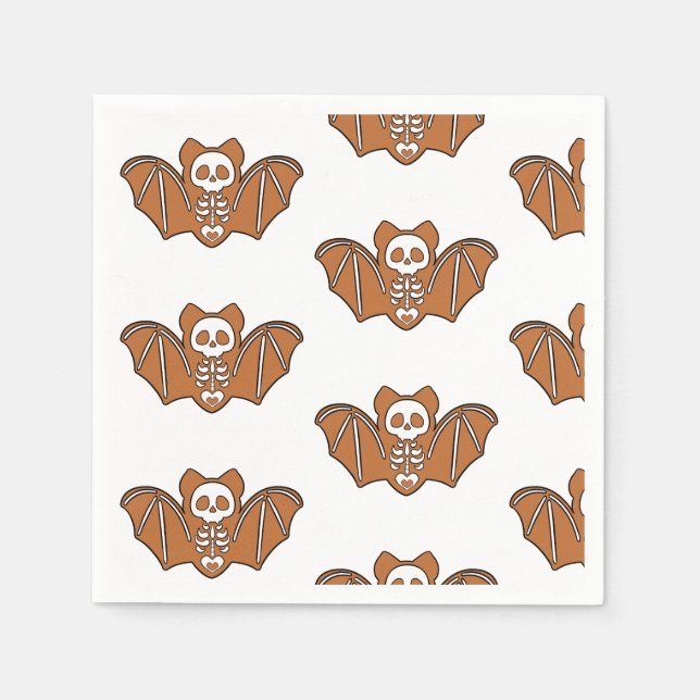 Gingerbread Skeleton Bat Napkin (Front)