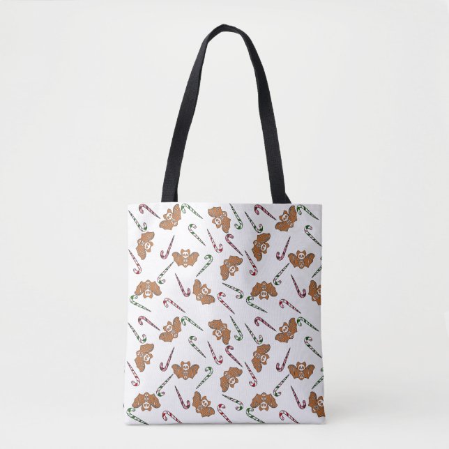 Gingerbread Skeleton Bat Tote Bag (Front)