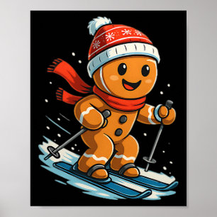 Gingerbread Skiing Christmas Skiing Cookie Lover Poster