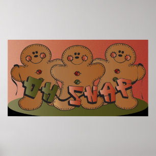 Gingerbread Snap Art   Christmas Poster