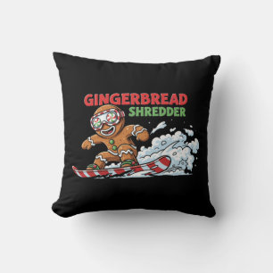 Gingerbread Snowboarder Cushion