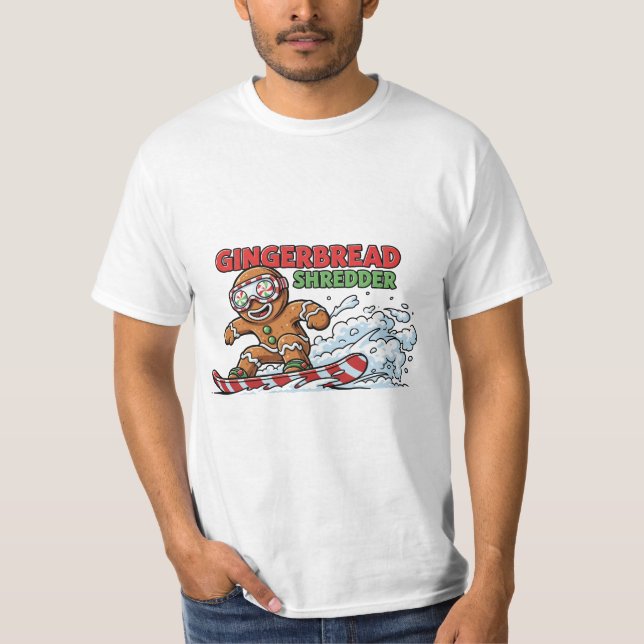 Gingerbread Snowboarder T-Shirt (Front)