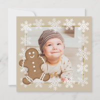 Gingerbread Snowflake Christmas Holiday Kid Photo 