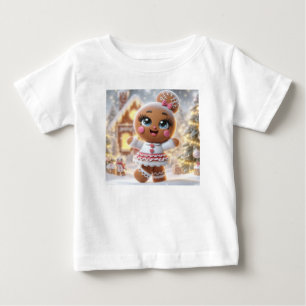 Gingerbread Snowflake Sparkle Baby T-Shirt