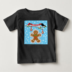 Gingerbread, Snowflakes and Birds Baby T-Shirt