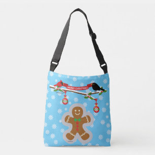 Gingerbread, Snowflakes and Birds Crossbody Bag