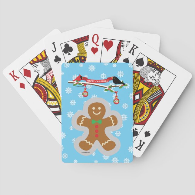 Gingerbread, Snowflakes and Birds Playing Cards (Back)
