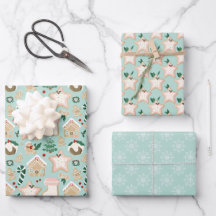 Gingerbread & Snowflakes Gift Wrap