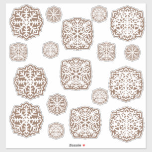 Gingerbread Snowflakes Vinyl Sticker Sheet