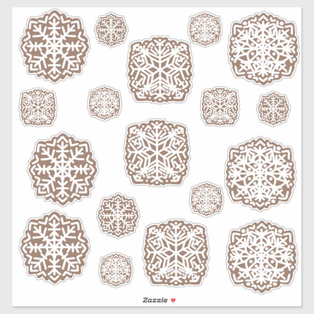 Gingerbread Snowflakes Vinyl Sticker Sheet (Sheet)