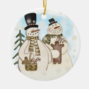 Gingerbread Snowmen Holiday Ornament