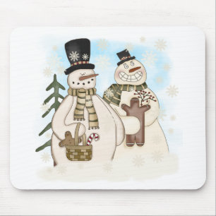 Gingerbread Snowmen T-shirts and Gifts Mouse Mat
