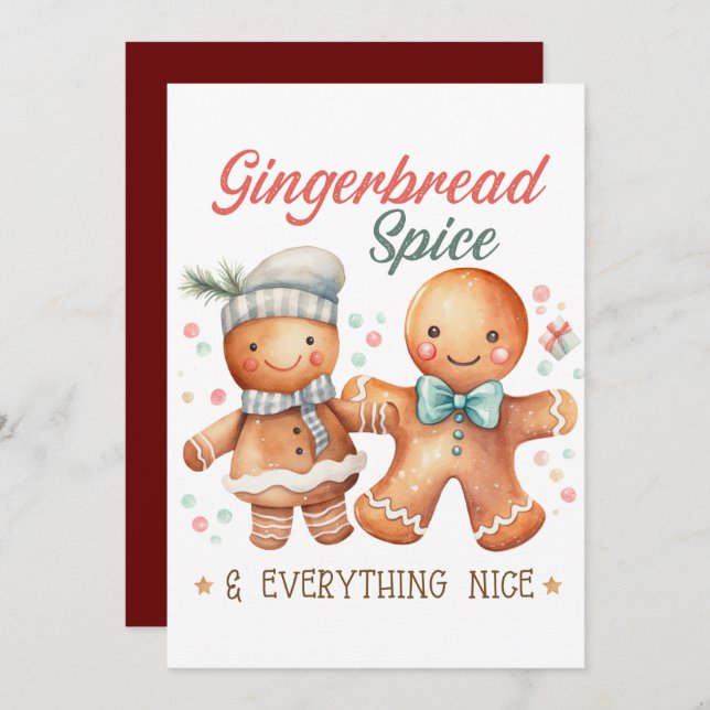 Gingerbread Spice and Everything Nice Invitation (Front/Back)