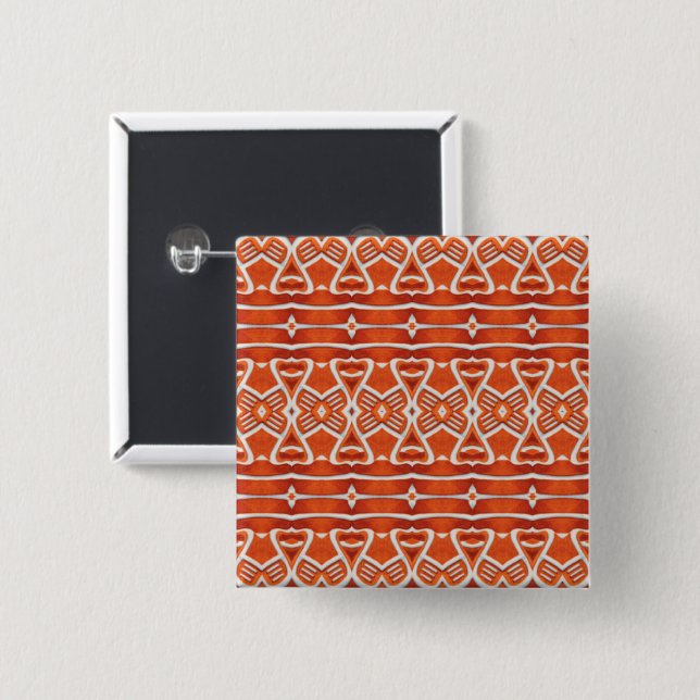 GINGERBREAD Square Pin Button (Front & Back)