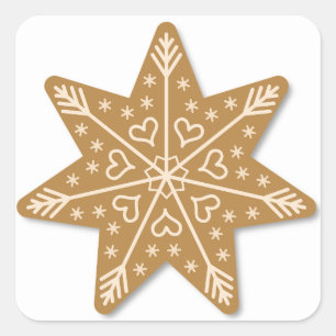 gingerbread star classic round sticker