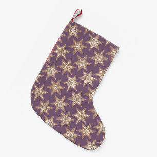 Gingerbread Stars Christmas Stocking (Spiced Plum)