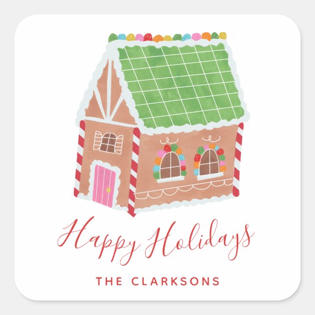 Gingerbread Street Square Sticker (Front)