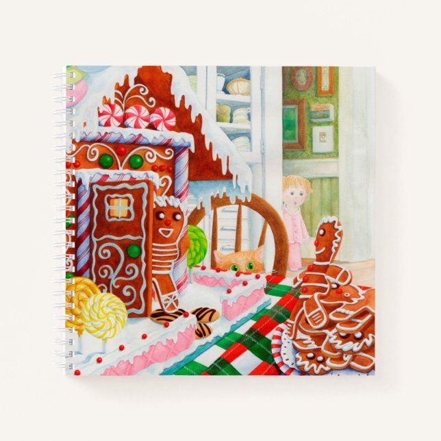 GINGERBREAD SURPRISE 8.5x8.5 Spiral Notebook (Front)