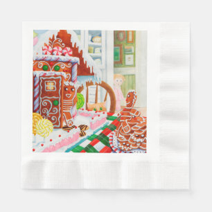GINGERBREAD SURPRISE Coined Luncheon Paper Napkins