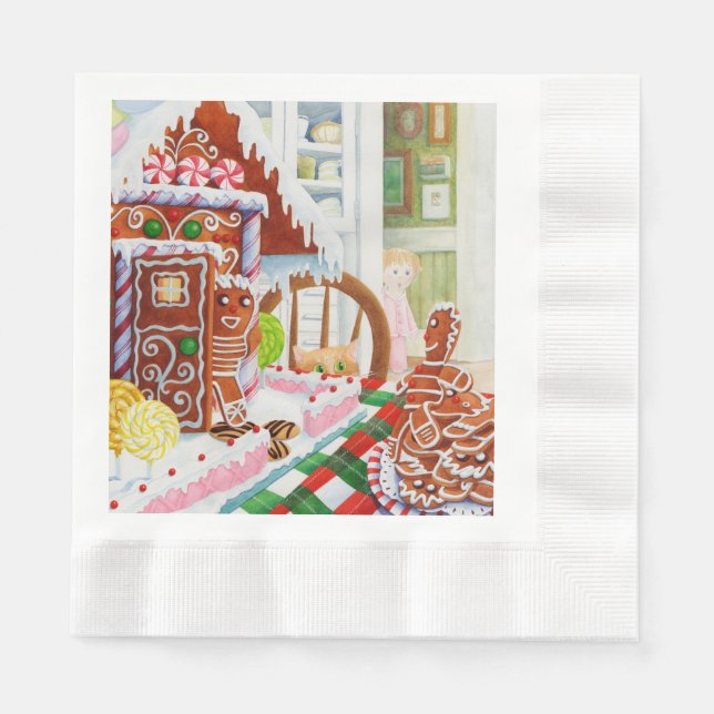 GINGERBREAD SURPRISE Coined Luncheon Paper Napkins (Front)