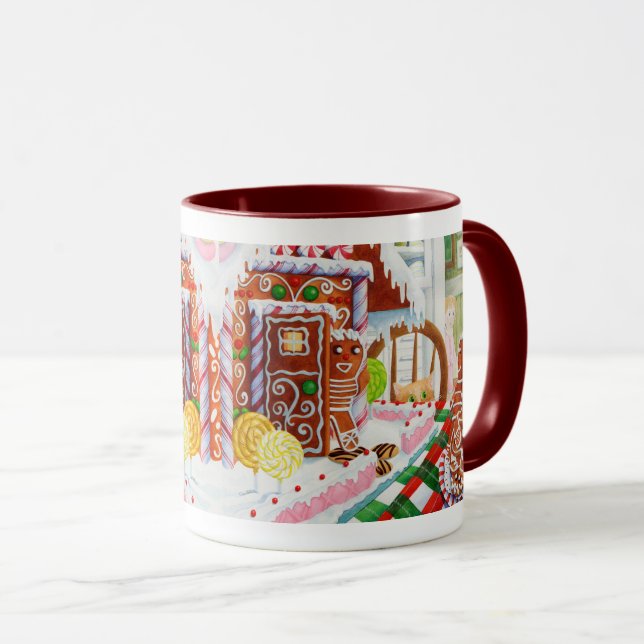 GINGERBREAD SURPRISE Maroon Combo Mug (Front Right)