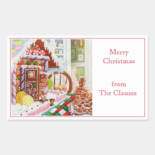GINGERBREAD SURPRISE Rectangle Envelope Seals (Front)