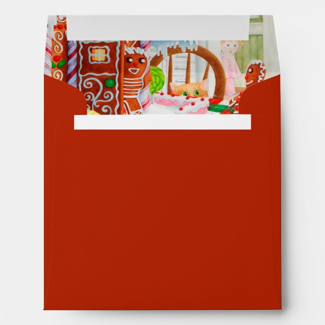 GINGERBREAD SURPRISE Square Envelope II  (Back (Bottom))