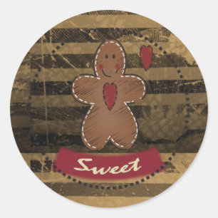 Gingerbread Sweet Classic Round Sticker