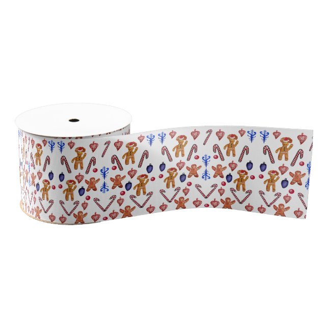 Gingerbread Sweets Cute Art Grosgrain Ribbon (Spool)