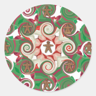 Gingerbread Swirls Classic Round Sticker
