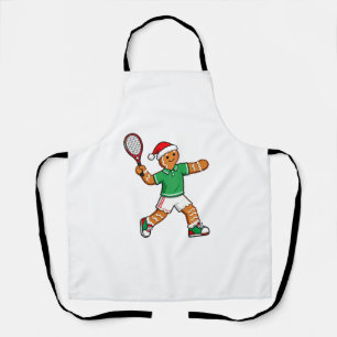 Gingerbread Tennis Christmas 2026 Holiday Sports Apron