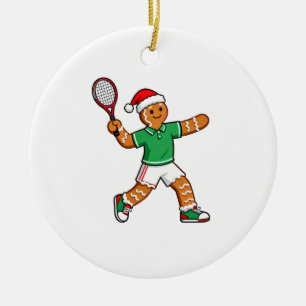 Gingerbread Tennis Christmas 2026 Holiday Sports Ceramic Tree Decoration