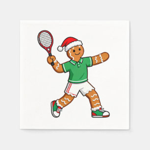 Gingerbread Tennis Christmas 2026 Holiday Sports Napkin