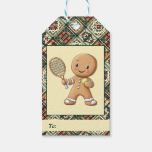 Gingerbread Tennis Grand Slam 🎾🎄custom text Gift Tags