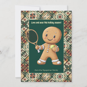 Gingerbread Tennis Grand Slam 🎾🎄custom text Holiday Card