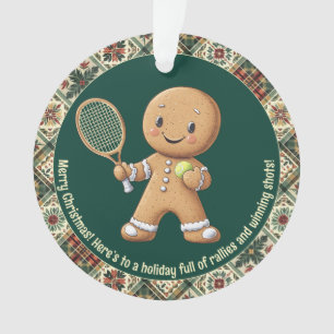 Gingerbread Tennis Grand Slam 🎾🎄custom text Ornament