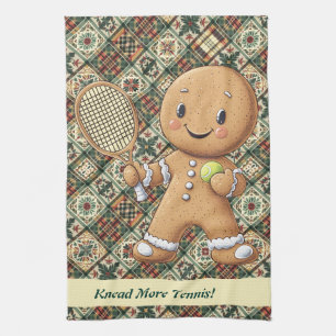 Gingerbread Tennis Grand Slam 🎾🎄custom text Tea Towel