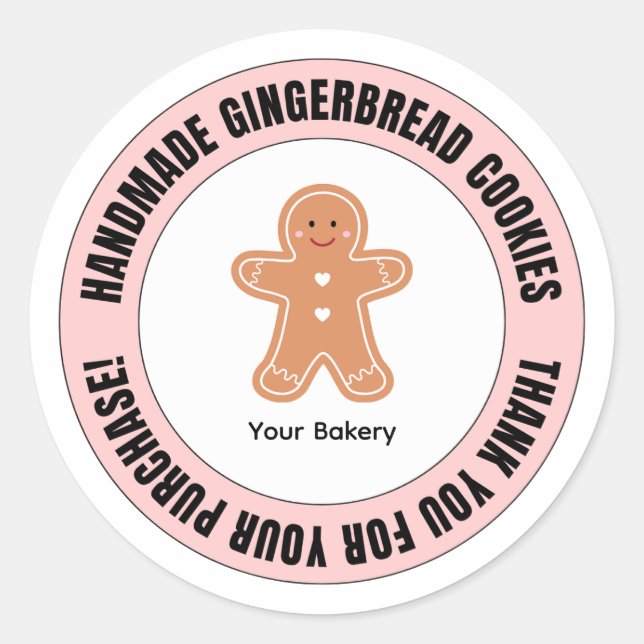 Gingerbread Thank You for Your Order  Classic Round Sticker (Front)