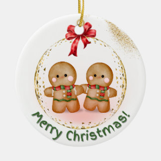 Gingerbread time ceramic tree decoration