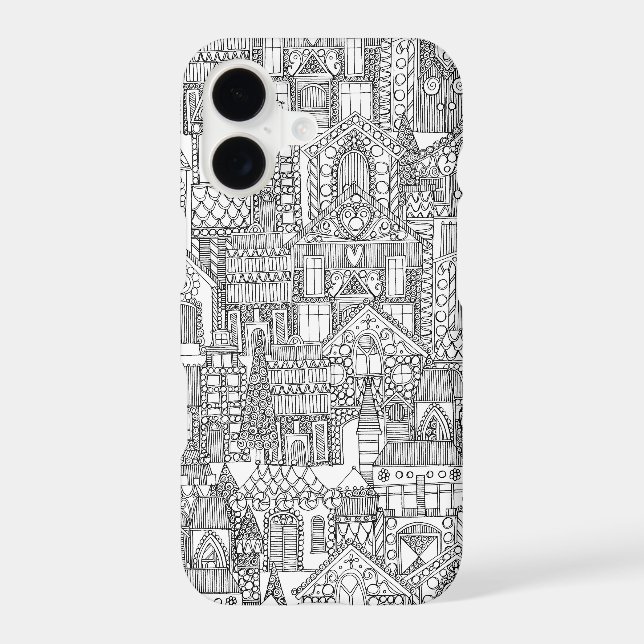 gingerbread town black white (Back)