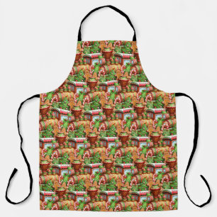 Gingerbread Train Holiday Apron