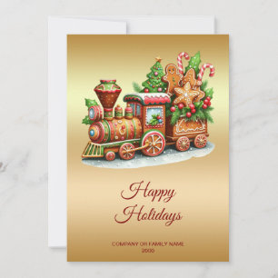 Gingerbread Train Holiday Card