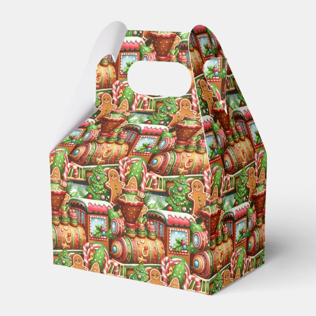 Gingerbread Train Holiday Gift Box (Front Side)