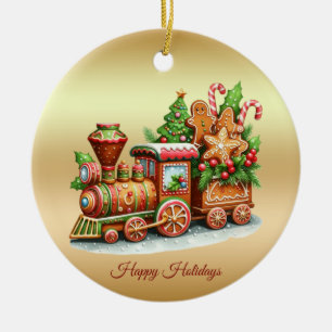Gingerbread Train Holiday Ornament