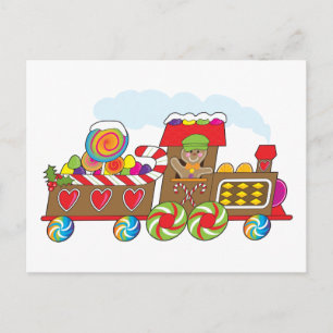 Gingerbread Train Postcard