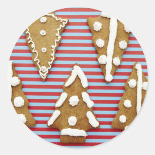 Gingerbread Tree Decorations Classic Round Sticker