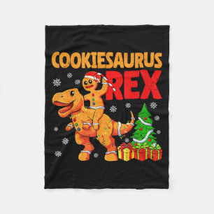 Gingerbread Trex Dinosaur For Christmas Gingerbrea Fleece Blanket